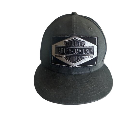 Harley-Davidson Black Fitted Hat Cap 7 3/4 Biker Moto - Picture 1 of 6